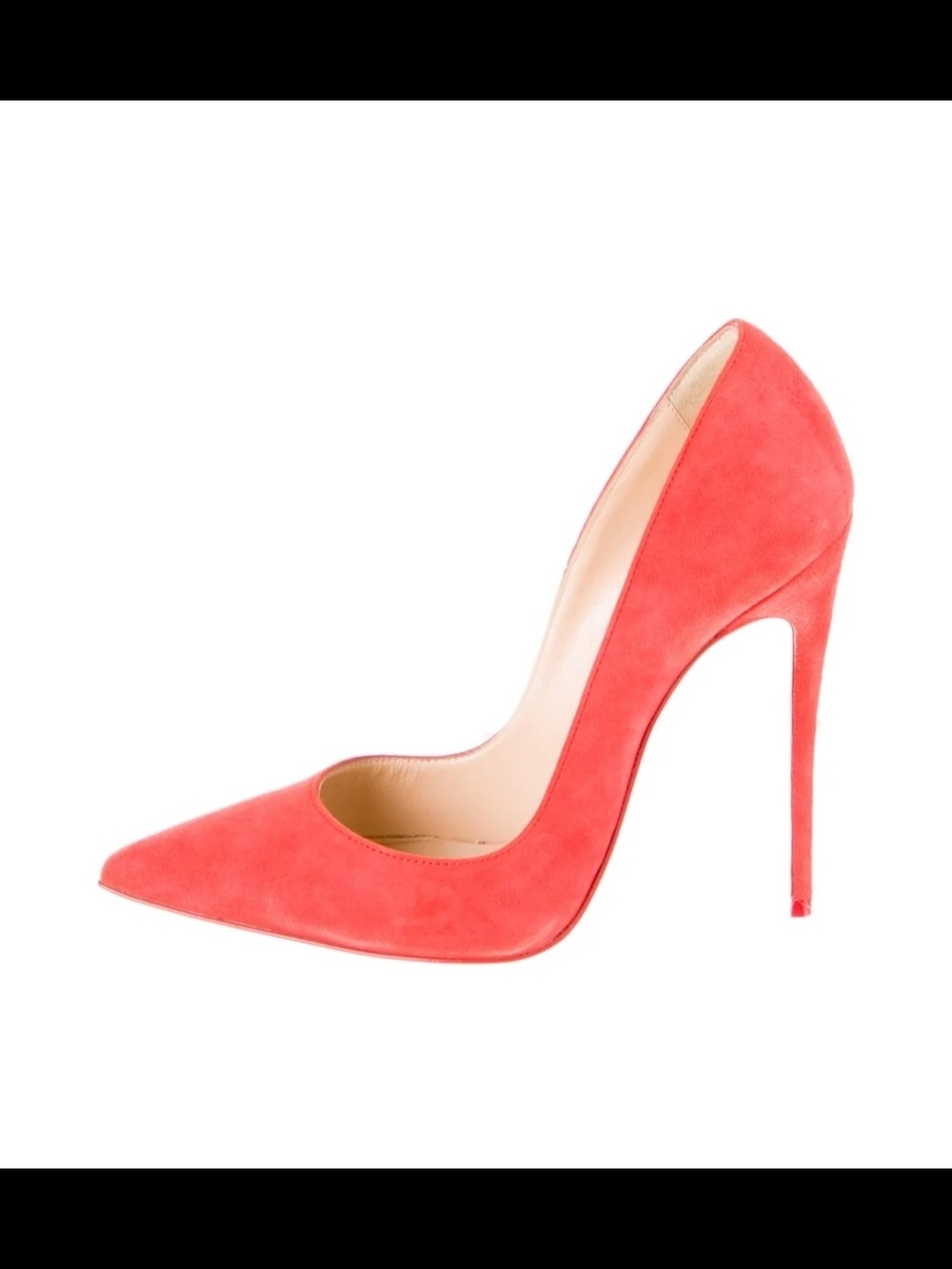 ❤️ RED BOTTOM ❤️ Orange Suede Pointed-Toe Stiletto So Kate